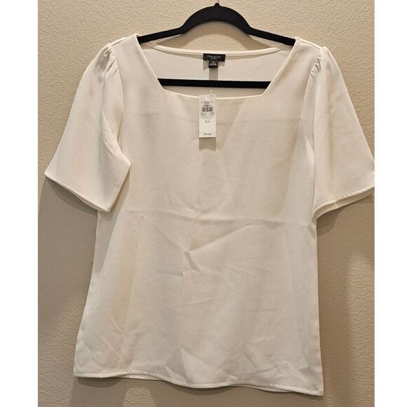 NWT Ann Taylor Square Neck Short Sleeve Top Size XS - Picture 1 of 5